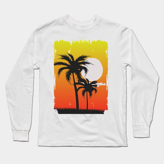 Palm sunset Long Sleeve T-Shirt by Lifestyle T-shirts
